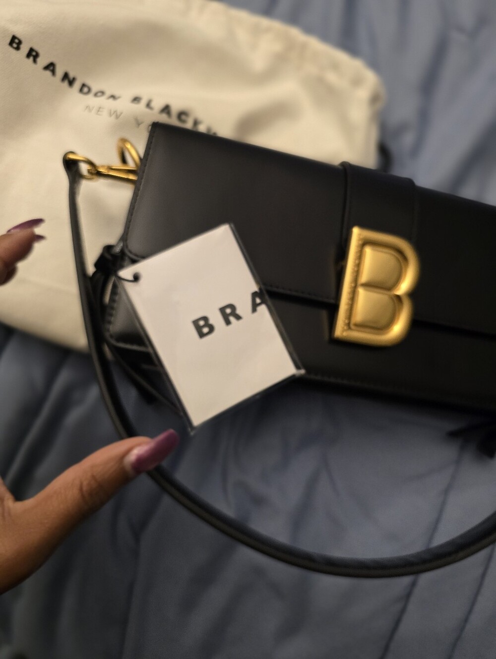 Brandon Blackwood Nia in Black with Gold Hardware